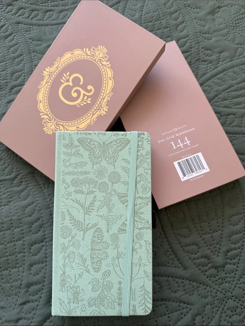 Archers & Olive Mint Floral Hardcover Notebook